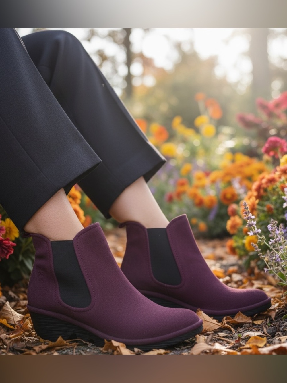 NWOT Fly London Purple Suede Chelsea Boots EU 40 / US 9